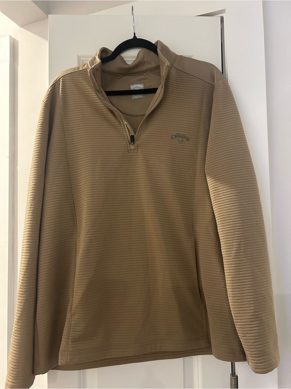 Callaway Men’s Zip Mock-Neck Sweater - Tan